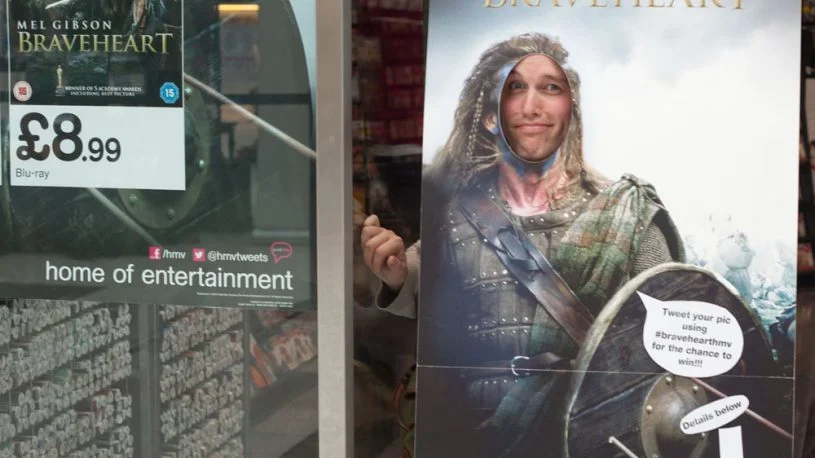The author in an HMV store, Sterling, Scotland. June 2014