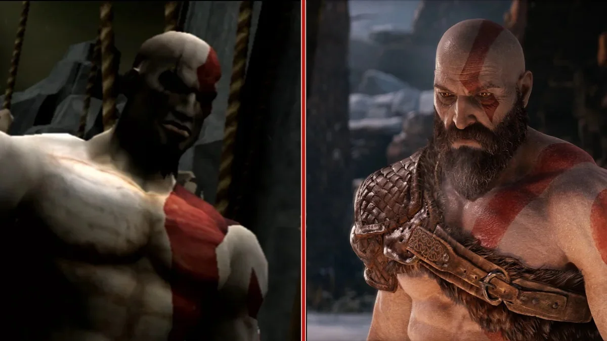 Kratos, Atreus, Loki, video game boys, video game man, video game